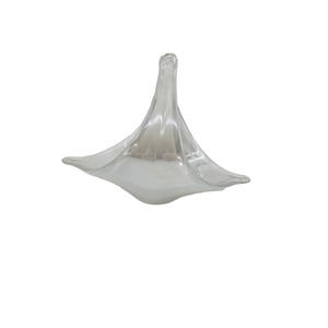 Vintage Glass Dish Basket Glassware Crystal Clear Art Glass Made in Italy